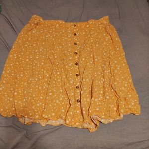 Yellow floral button front Midi skirt, Torrid Size 4